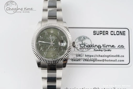 Good Copy Rolex Watches Green 41 V Oyster Steel VR3235 JDF Markers SS Dial Bracelet Sundust Arabic QuickDry DateJust 904L on 2238 0111